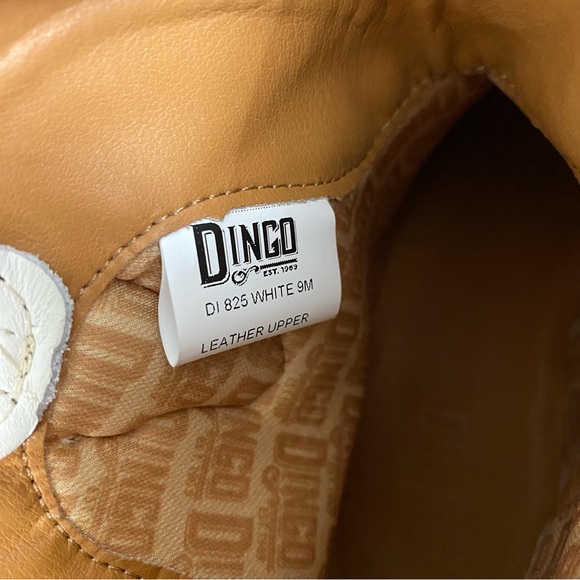 Dingo Saguaro White Leather Round Toe Western Ankle Booties NWT Women’s 9 - Picture 6 of 8